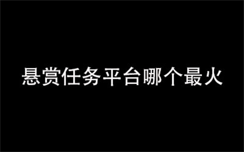 悬赏任务平台哪个最火？目前排名前二的悬赏任务平台